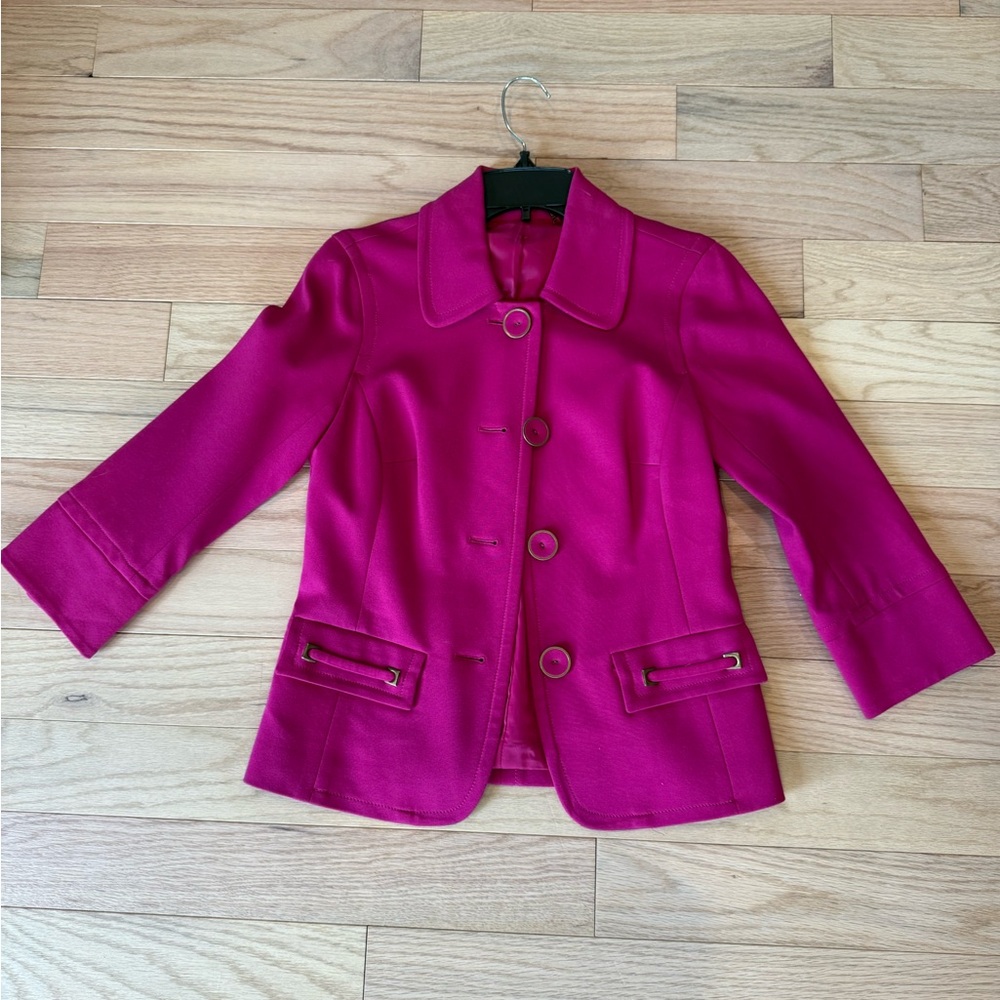 Trina Turk Pink Tailored Blazer Notched Collar